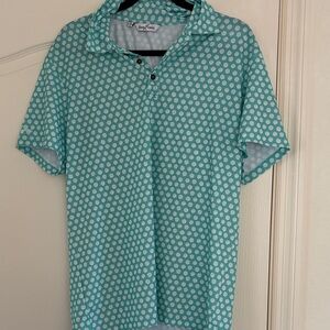 Kenny Flowers Teal Geometric Polo